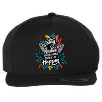 Be Positive Work Hard Make It Happen Cool Quotes Graphic Wool Snapback Cap