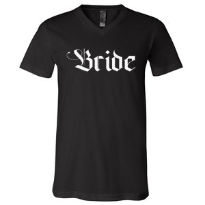 Bachelorette Party Wedding Honeymoon New Goth Bride V-Neck T-Shirt