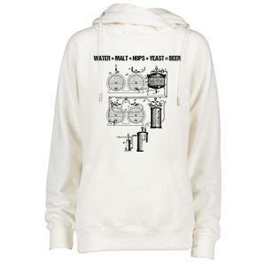 Beer Production Water Malt Hops Yeast Equals Craft Beer Cute Gift Womens Funnel Neck Pullover Hood