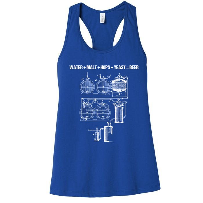 Beer Production Water Malt Hops Yeast Equals Craft Beer Cute Gift Women's Racerback Tank