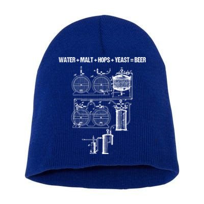 Beer Production Water Malt Hops Yeast Equals Craft Beer Cute Gift Short Acrylic Beanie