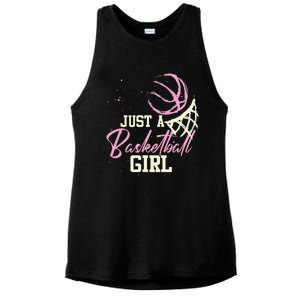 Basketball Player Women Just A Basketball Girl Basketball Ladies PosiCharge Tri-Blend Wicking Tank