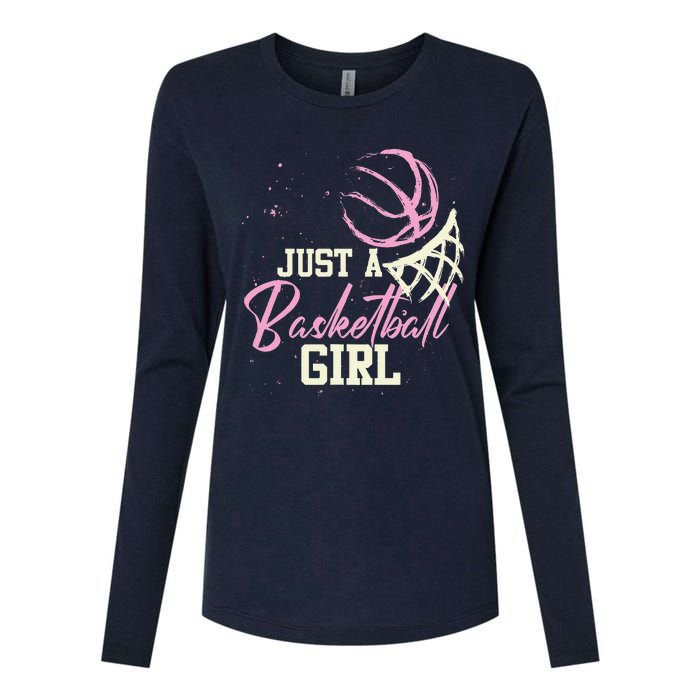 Basketball Player Women Just A Basketball Girl Basketball Womens Cotton Relaxed Long Sleeve T-Shirt