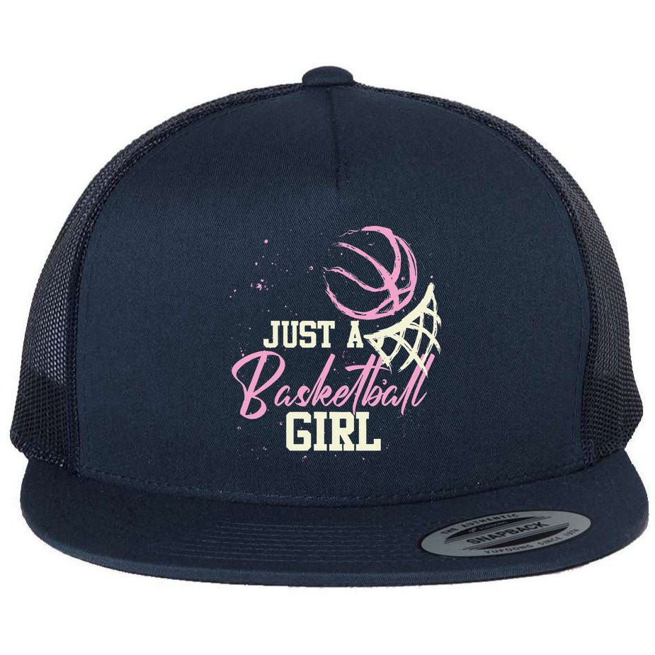 Basketball Player Women Just A Basketball Girl Basketball Flat Bill Trucker Hat