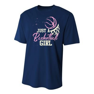 Basketball Player Women Just A Basketball Girl Basketball Youth Performance Sprint T-Shirt