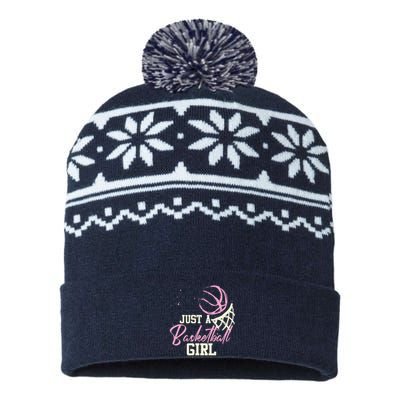 Basketball Player Women Just A Basketball Girl Basketball USA-Made Snowflake Beanie