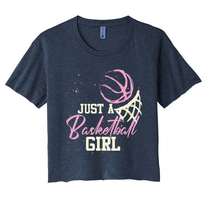 Basketball Player Women Just A Basketball Girl Basketball Women's Crop Top Tee