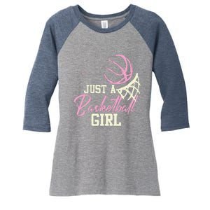 Basketball Player Women Just A Basketball Girl Basketball Women's Tri-Blend 3/4-Sleeve Raglan Shirt