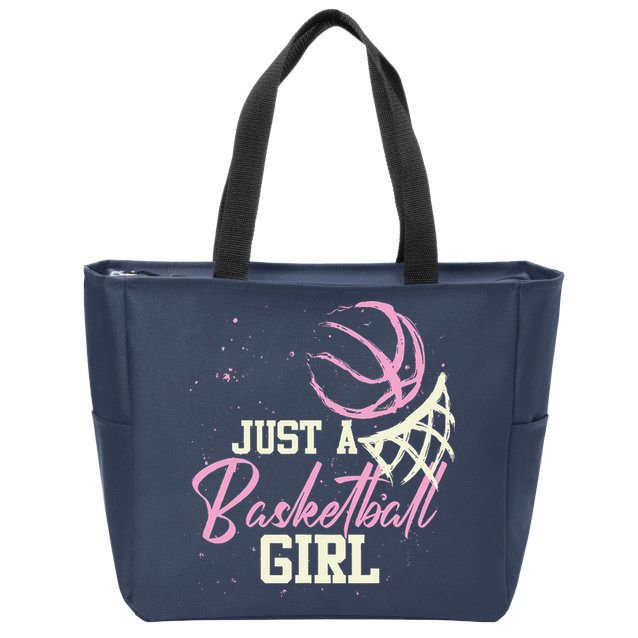 Basketball Player Women Just A Basketball Girl Basketball Zip Tote Bag