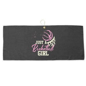 Basketball Player Women Just A Basketball Girl Basketball Large Microfiber Waffle Golf Towel