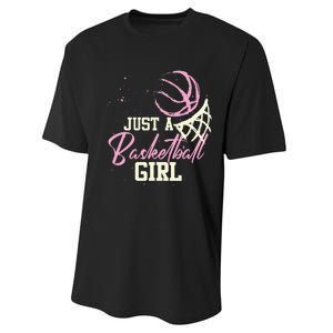 Basketball Player Women Just A Basketball Girl Basketball Performance Sprint T-Shirt