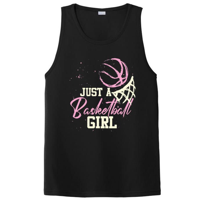 Basketball Player Women Just A Basketball Girl Basketball PosiCharge Competitor Tank