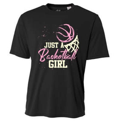 Basketball Player Wo Just A Basketball Girl Basketball Cooling Performance Crew T-Shirt