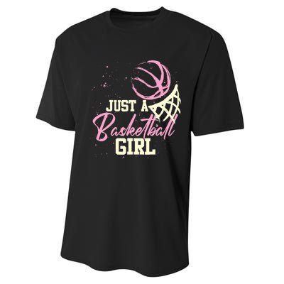 Basketball Player Wo Just A Basketball Girl Basketball Performance Sprint T-Shirt