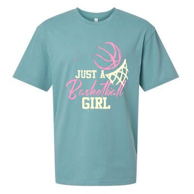 Basketball Player Wo Just A Basketball Girl Basketball Sueded Cloud Jersey T-Shirt