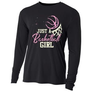 Basketball Player Women Just A Basketball Girl Basketball Cooling Performance Long Sleeve Crew