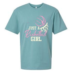 Basketball Player Women Just A Basketball Girl Basketball Sueded Cloud Jersey T-Shirt