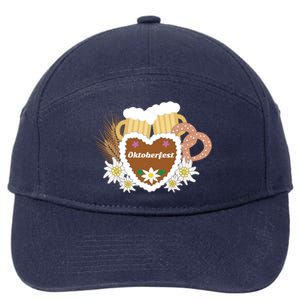 Beer Pretzel Wheat Oktoberfest Ing Gery Funny Gift 7-Panel Snapback Hat