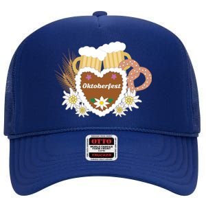 Beer Pretzel Wheat Oktoberfest Ing Gery Funny Gift High Crown Mesh Back Trucker Hat