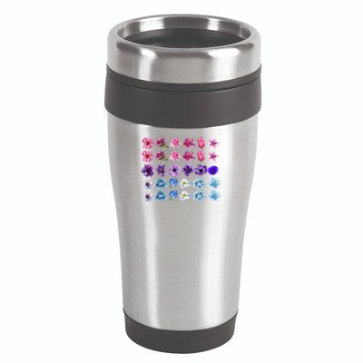 Bisexual Pride Wildflower Bi Lgbt Month Floral Rainbow 16oz Travel Tumbler