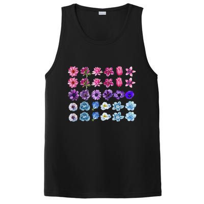 Bisexual Pride Wildflower Bi Lgbt Month Floral Rainbow PosiCharge Competitor Tank