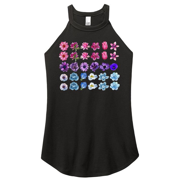 Bisexual Pride Wildflower Bi Lgbt Month Floral Rainbow Women's Perfect Tri Rocker Tank