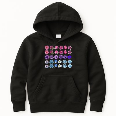 Bisexual Pride Wildflower Bi Lgbt Month Floral Rainbow Kids Hoodie