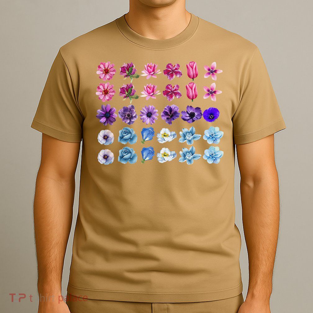 Bisexual Pride Wildflower Bi Lgbt Month Floral Rainbow T-Shirt