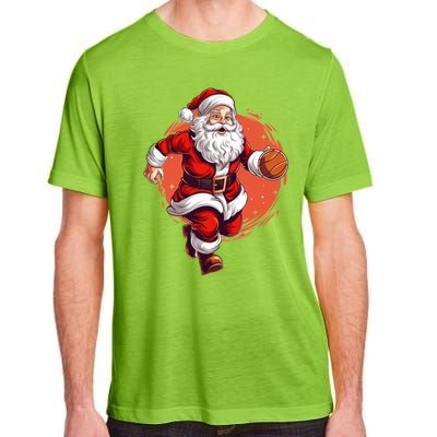 Basketball Player Xmas Santa Playing Basketball Christmas Gift Adult ChromaSoft Performance T-Shirt