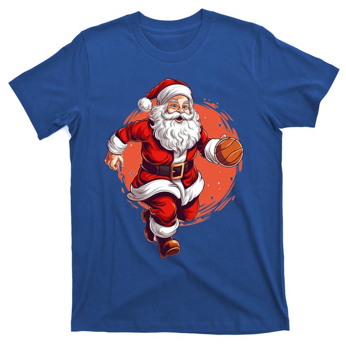 Basketball Player Xmas Santa Playing Basketball Christmas Gift T-Shirt