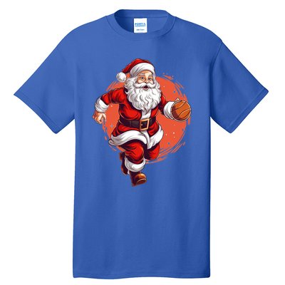 Basketball Player Xmas Santa Playing Basketball Christmas Gift Tall T-Shirt