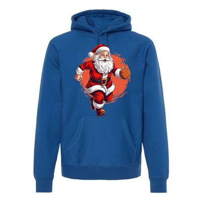 Basketball Player Xmas Santa Playing Basketball Christmas Gift Premium Hoodie