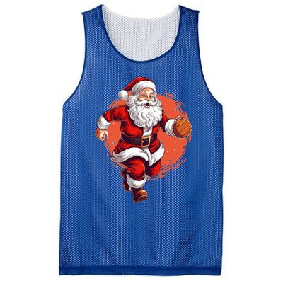 Basketball Player Xmas Santa Playing Basketball Christmas Gift Mesh Reversible Basketball Jersey Tank