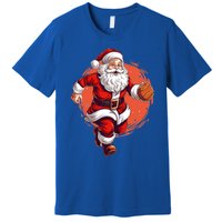 Basketball Player Xmas Santa Playing Basketball Christmas Gift Premium T-Shirt