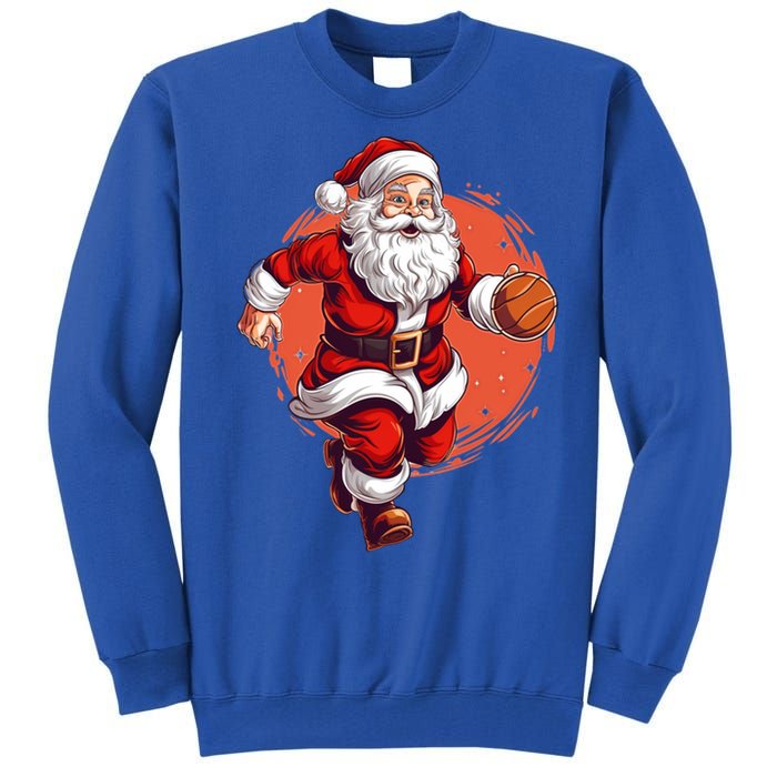 Basketball Player Xmas Santa Playing Basketball Christmas Gift Tall Sweatshirt