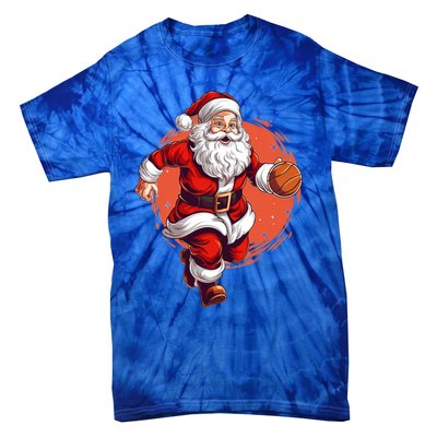 Basketball Player Xmas Santa Playing Basketball Christmas Gift Tie-Dye T-Shirt