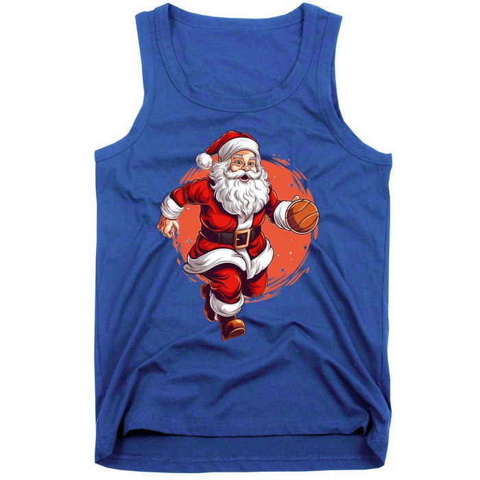 Basketball Player Xmas Santa Playing Basketball Christmas Gift Tank Top