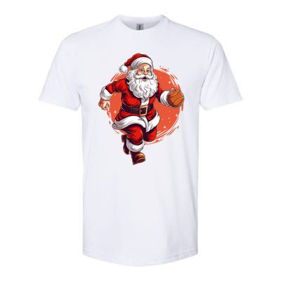 Basketball Player Xmas Santa Playing Basketball Christmas Gift Softstyle CVC T-Shirt