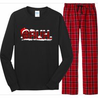 Bruh Plaid Xmas Funny Christmas Pajamas Long Sleeve Pajama Set