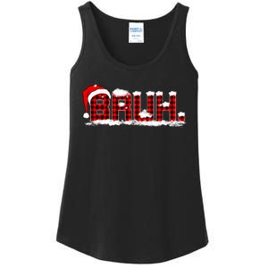 Bruh Plaid Xmas Funny Christmas Pajamas Ladies Essential Tank