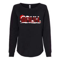 Bruh Plaid Xmas Funny Christmas Pajamas Womens California Wash Sweatshirt