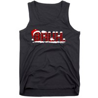 Bruh Plaid Xmas Funny Christmas Pajamas Tank Top