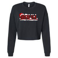 Bruh Plaid Xmas Funny Christmas Pajamas Cropped Pullover Crew