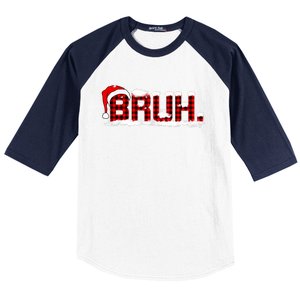 Bruh Plaid Xmas Funny Christmas Pajamas Baseball Sleeve Shirt