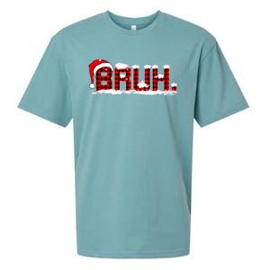 Bruh Plaid Xmas Funny Christmas Pajamas Sueded Cloud Jersey T-Shirt