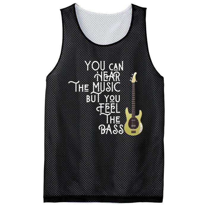 Bass Player You Can Hear The Music But You Feel The Bass Mesh Reversible Basketball Jersey Tank