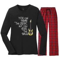 Bass Player You Can Hear The Music But You Feel The Bass Women's Long Sleeve Flannel Pajama Set 