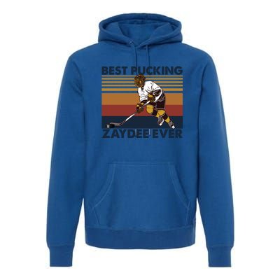 Best Pucking Zaydee Ever Funny Hockey Grandpa Saying Gift Premium Hoodie