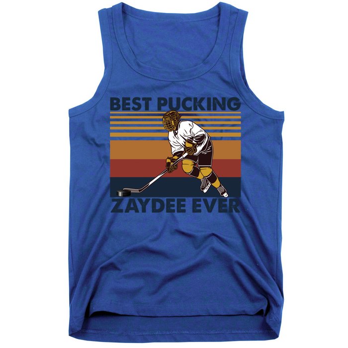 Best Pucking Zaydee Ever Funny Hockey Grandpa Saying Gift Tank Top