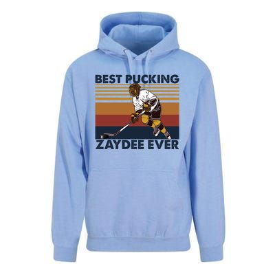 Best Pucking Zaydee Ever Funny Hockey Grandpa Saying Gift Unisex Surf Hoodie